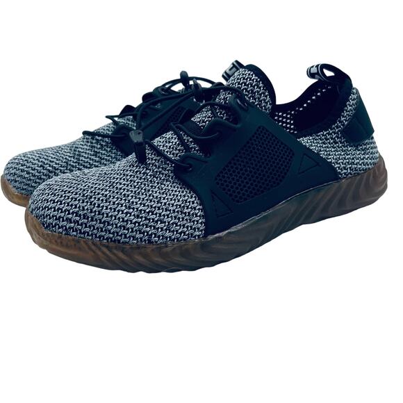 Steel Toe Work Slip On Shoes Unisex Lightweight 8.5 Women 7 Men Gray Hongchengye - Picture 1 of 7